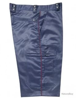 BERMUDA SATINÉ RING ASVP BANDE BORDEAUX