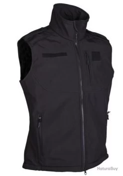 Mil-Tec Gilet Softshell Noir MILTEC (plusieurs Tailles Disponibles)