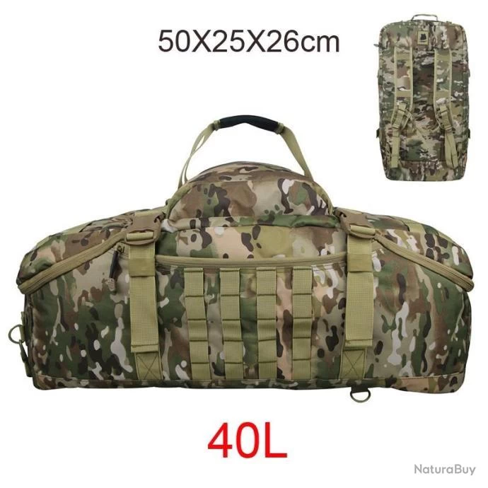 Sac à Dos Tactique - 40L CAMO - Militaire Mixte & Polyvalent - Tissu Très Résistant 600D 3 Sac à Dos Tactique - 40L CAMO - Militaire Mixte & Polyvalent - Tissu Très Résistant 600D
