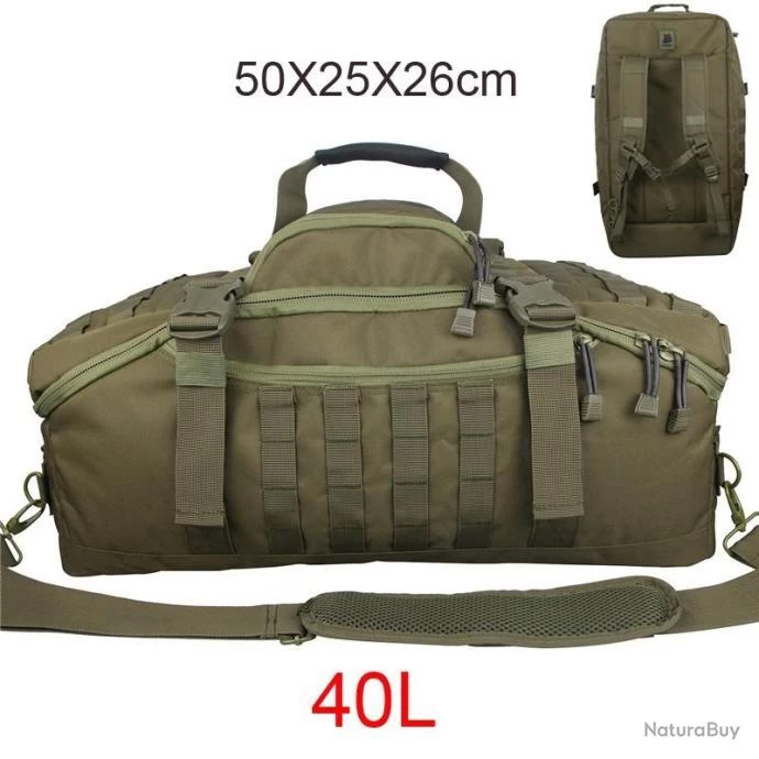 Sac à Dos Tactique - 40L VERT - Militaire Mixte & Polyvalent - Tissu Très Résistant 600D - Chasse 3 Sac à Dos Tactique - 40L VERT - Militaire Mixte & Polyvalent - Tissu Très Résistant 600D - Chasse