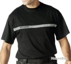 T Shirt Noir SECURITE Bande Grise