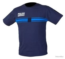 Tee Shirt Bleu Police Municipale Coton