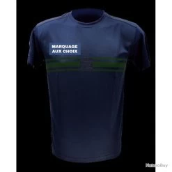 Tee Shirt Coton MC Bandes Vertes Marquage Au Choix Garde Champêtre