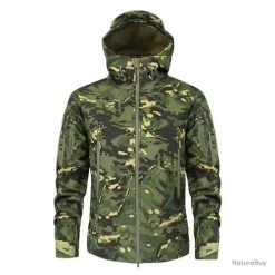 PROMO Veste à Capuche Tactique CPOD Tenue Militaire Polaire Coupe-Vent Manteau Vêtement Homme Chasse
