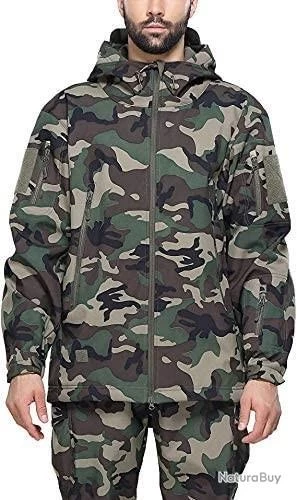 Veste Tactique - Veste De Chasse - Avec Capuche - Etanche - Camouflage Vert - Livraison Gratuite 3 Veste Tactique - Veste De Chasse - Avec Capuche - Etanche - Camouflage Vert - Livraison Gratuite