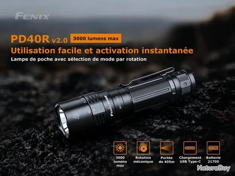 Lampe Torche Fenix PD40R V2.0 - 3000 Lumens 4 Lampe Torche Fenix PD40R V2.0 - 3000 Lumens – Image 2
