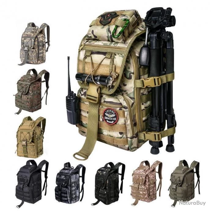 Sac à Dos Tactique Militaire 40L Vert Bandoulière Homme Imperméable Chasse Randonnée Camping 4 Sac à Dos Tactique Militaire 40L Vert Bandoulière Homme Imperméable Chasse Randonnée Camping – Image 2