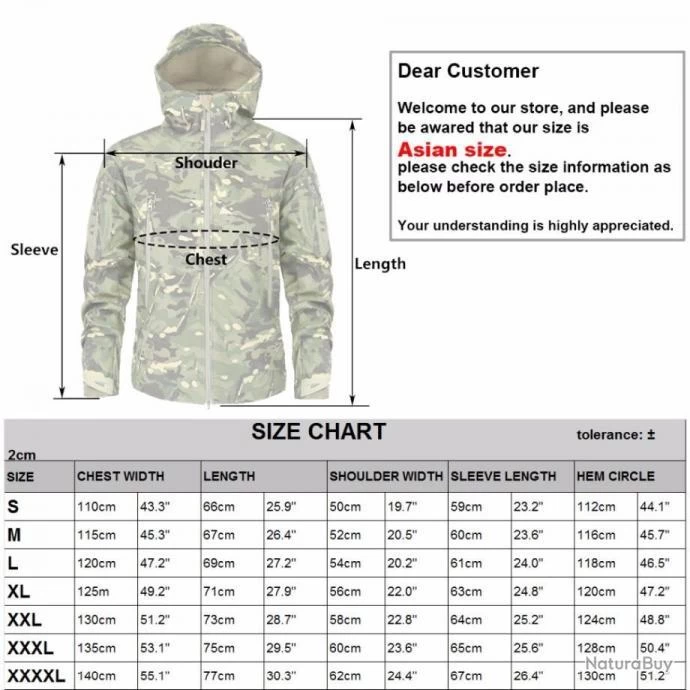 PROMO! Veste à Capuche Tactique RU Tenue Militaire Polaire Coupe-Vent Manteau Vêtement Homme Chasse 4 PROMO! Veste à Capuche Tactique RU Tenue Militaire Polaire Coupe-Vent Manteau Vêtement Homme Chasse – Image 2