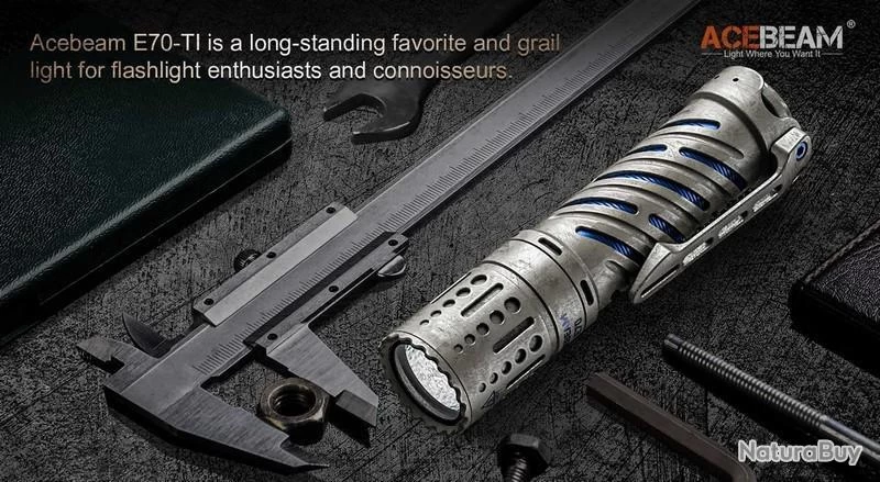 Lampe Torche Acebeam E70 TI Titane - 4000 Lumens - 220 Mètres De Portée 5 Lampe Torche Acebeam E70 TI Titane - 4000 Lumens - 220 Mètres De Portée – Image 3