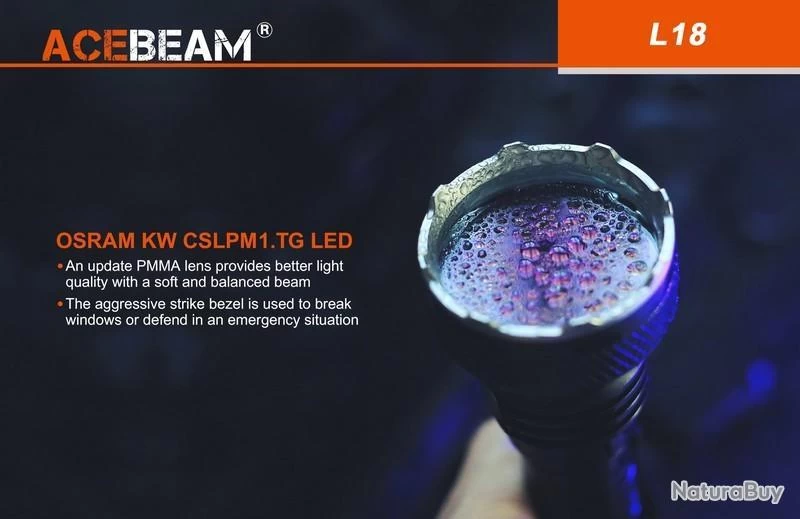 Lampe Torche Acebeam L18 - 1500 Lumens - 1000 Mètres De Portée 5 Lampe Torche Acebeam L18 - 1500 Lumens - 1000 Mètres De Portée – Image 3