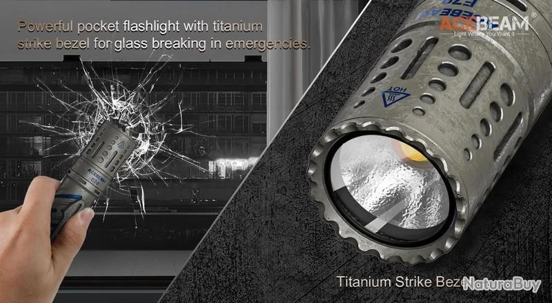Lampe Torche Acebeam E70 TI Titane - 4000 Lumens - 220 Mètres De Portée 6 Lampe Torche Acebeam E70 TI Titane - 4000 Lumens - 220 Mètres De Portée – Image 4
