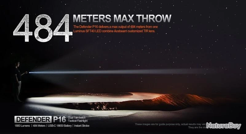 Lampe Torche Acebeam P16 - 1800 Lumens - 484 Mètres De Portée 6 Lampe Torche Acebeam P16 - 1800 Lumens - 484 Mètres De Portée – Image 4