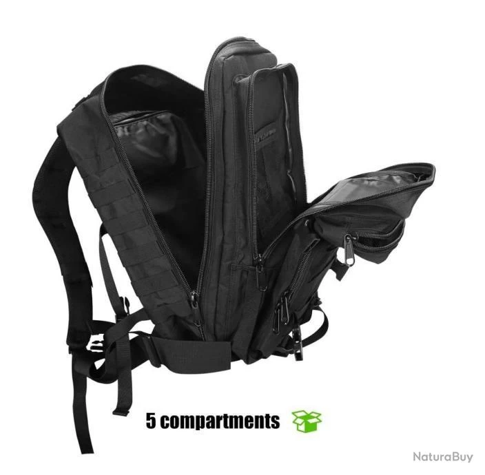 Sac à Dos Militaire Tactique 40L Multifonction Randonnée Chasse Pêche Camping Trekking Escalade Noir 6 Sac à Dos Militaire Tactique 40L Multifonction Randonnée Chasse Pêche Camping Trekking Escalade Noir – Image 4