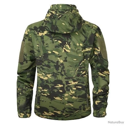 PROMO! Veste à Capuche Tactique RU Tenue Militaire Polaire Coupe-Vent Manteau Vêtement Homme Chasse 6 PROMO! Veste à Capuche Tactique RU Tenue Militaire Polaire Coupe-Vent Manteau Vêtement Homme Chasse – Image 4