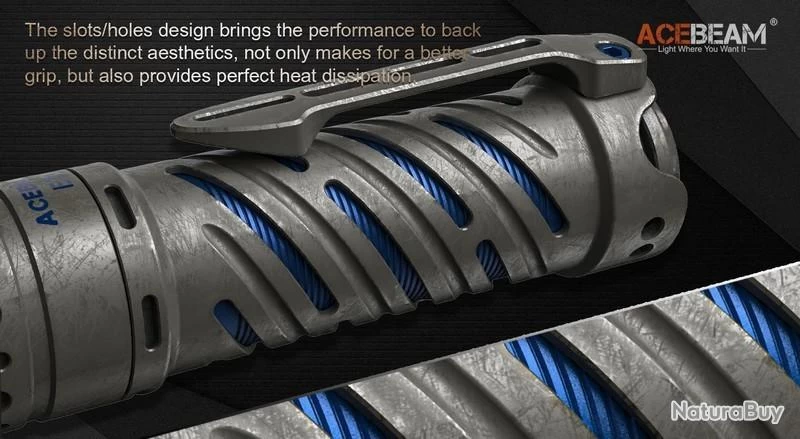 Lampe Torche Acebeam E70 TI Titane - 4000 Lumens - 220 Mètres De Portée 7 Lampe Torche Acebeam E70 TI Titane - 4000 Lumens - 220 Mètres De Portée – Image 5