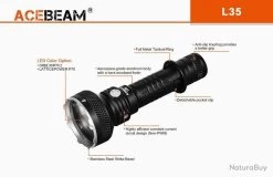 Lampe Torche Acebeam L35 - 5000 Lumens - 480 Mètres De Portée 16 Lampe Torche Acebeam L35 - 5000 Lumens - 480 Mètres De Portée -L'équipement tactique est un véritable gagnant. 00005 Lampe Torche Acebeam L35 5000 Lumens 480 metres de portee