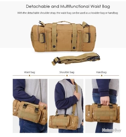 SAC MULTI USAGE ÉTANCHE ACTIVITÉ PÊCHE - CHASSE - MILITAIRE - RANDONNÉE (Couleur Camo Jungle) 7 SAC MULTI USAGE ÉTANCHE ACTIVITÉ PÊCHE - CHASSE - MILITAIRE - RANDONNÉE (Couleur Camo Jungle) – Image 5