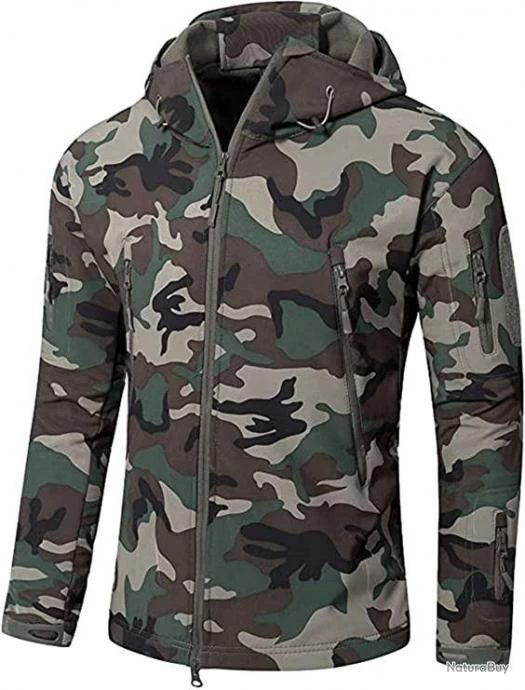Veste Tactique - Veste De Chasse - Avec Capuche - Etanche - Camouflage Vert - Livraison Gratuite 7 Veste Tactique - Veste De Chasse - Avec Capuche - Etanche - Camouflage Vert - Livraison Gratuite – Image 5