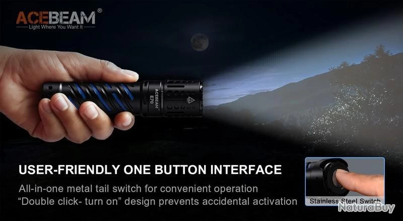 Lampe Torche Acebeam E70 AL - 4600 Lumens - 240 Mètres De Portée 8 Lampe Torche Acebeam E70 AL - 4600 Lumens - 240 Mètres De Portée – Image 6