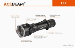 Lampe Torche Acebeam L17 - 1400 Lumens - 802 Mètres De Portée -L'équipement tactique est un véritable gagnant. 00006 Lampe Torche Acebeam L17 1400 Lumens 802 metres de portee