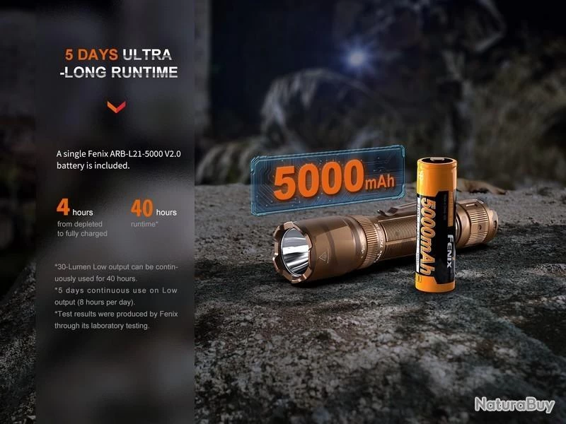 Lampe Torche Tactique Fenix TK20R UE Gris - 2800 Lumens - Rechargeable 8 Lampe Torche Tactique Fenix TK20R UE Gris - 2800 Lumens - Rechargeable – Image 6