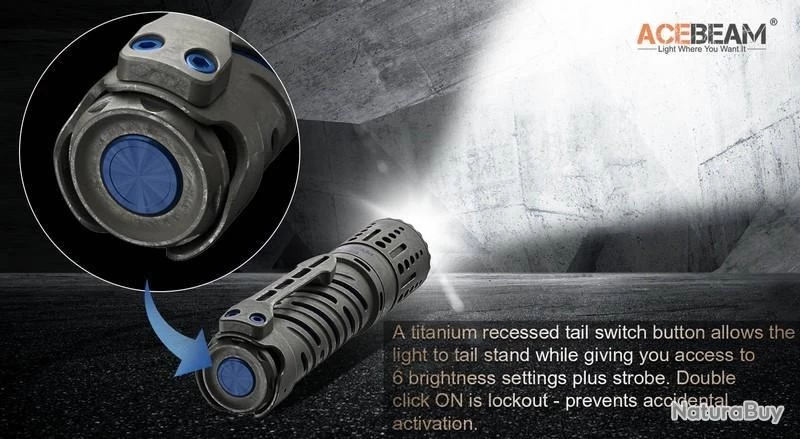 Lampe Torche Acebeam E70 TI Titane - 4000 Lumens - 220 Mètres De Portée 9 Lampe Torche Acebeam E70 TI Titane - 4000 Lumens - 220 Mètres De Portée – Image 7
