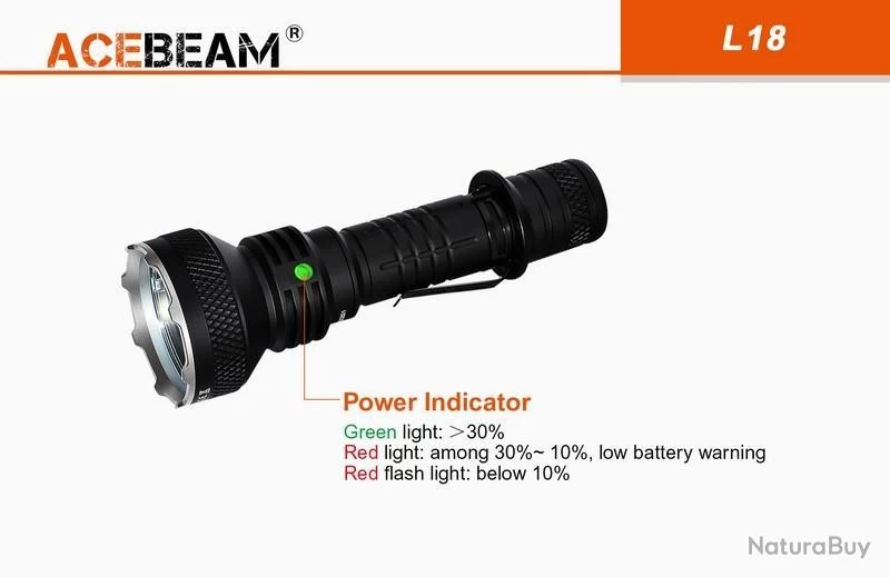 Lampe Torche Acebeam L18 - 1500 Lumens - 1000 Mètres De Portée 9 Lampe Torche Acebeam L18 - 1500 Lumens - 1000 Mètres De Portée – Image 7