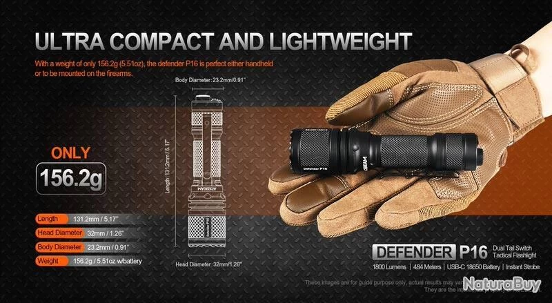 Lampe Torche Acebeam P16 - 1800 Lumens - 484 Mètres De Portée 9 Lampe Torche Acebeam P16 - 1800 Lumens - 484 Mètres De Portée – Image 7
