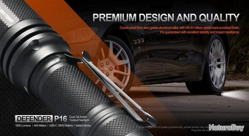 Lampe Torche Acebeam P16 - 1800 Lumens - 484 Mètres De Portée 10 Lampe Torche Acebeam P16 - 1800 Lumens - 484 Mètres De Portée – Image 8