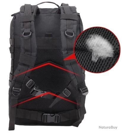 Sac à Dos Tactique Militaire 50L - CAMO Noir - Livraison Rapide 6 Sac à Dos Tactique Militaire 50L - CAMO Noir - Livraison Rapide – Image 4