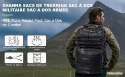 Sac à Dos Tactique Militaire 45L Chasse Pêche Randonnée Camping Escalade Camouflage Noir -L'équipement tactique est un véritable gagnant. 00009 Sac a Dos Tactique Militaire 45L Chasse Peche Randonnee Camping Escalade Camouflage Noir