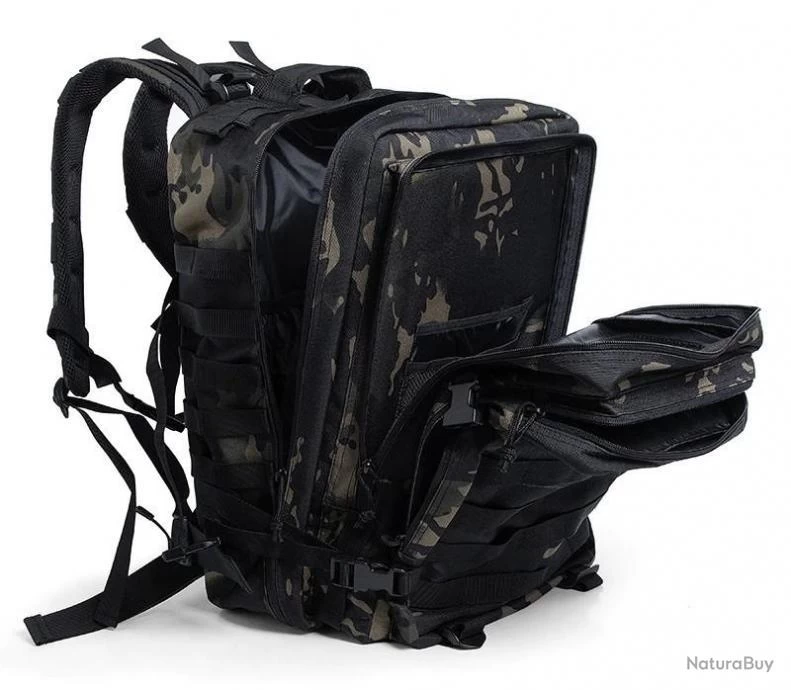 Sac à Dos Tactique Militaire 50L - CAMO Noir - Livraison Rapide 7 Sac à Dos Tactique Militaire 50L - CAMO Noir - Livraison Rapide – Image 5