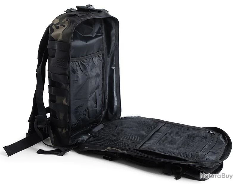 Sac à Dos Tactique Militaire 50L - CAMO Noir - Livraison Rapide 8 Sac à Dos Tactique Militaire 50L - CAMO Noir - Livraison Rapide – Image 6