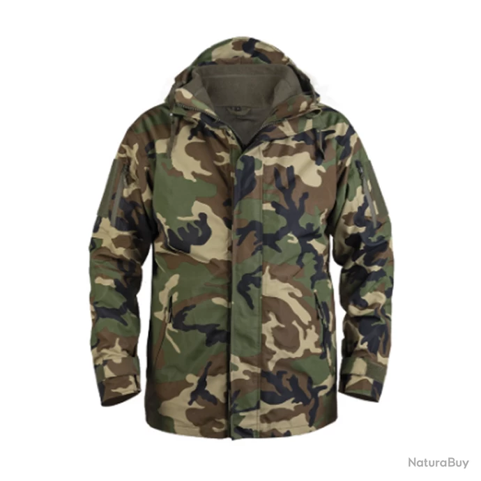Mil-Tec Veste De Pluie Doublure Polaire Mil Tec Woodland 3 Mil-Tec Veste De Pluie Doublure Polaire Mil Tec Woodland