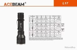 Lampe Torche Acebeam L17 - 1400 Lumens - 802 Mètres De Portée -L'équipement tactique est un véritable gagnant. 00011 Lampe Torche Acebeam L17 1400 Lumens 802 metres de portee