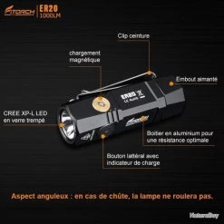 Fitorch ER20 Orange Recharge Magnétique - 1000 Lumens - 7 Cm - 1 Accus 16340 -L'équipement tactique est un véritable gagnant. 00035 Fitorch ER20 orange recharge magnetique 1000 Lumens 7 cm 1 accus 16340